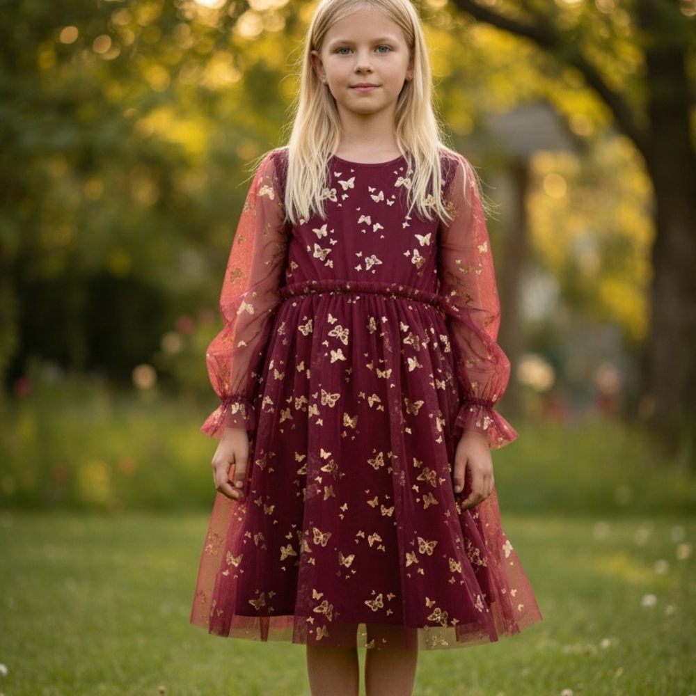 Epic Threads Burgundy Butterfly Dress